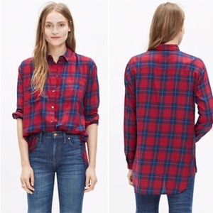 Madewell Womens Boyshirt Size Large Edina Plaid